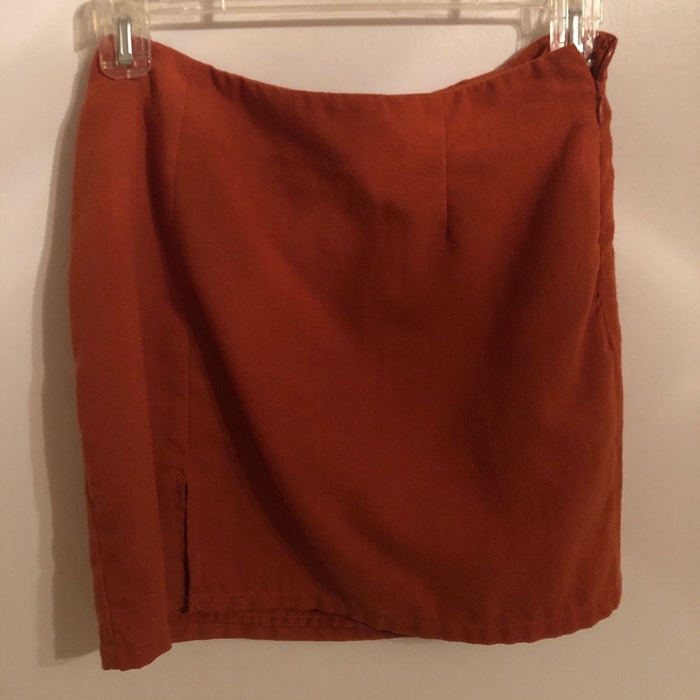 Burnt orange mini skirt